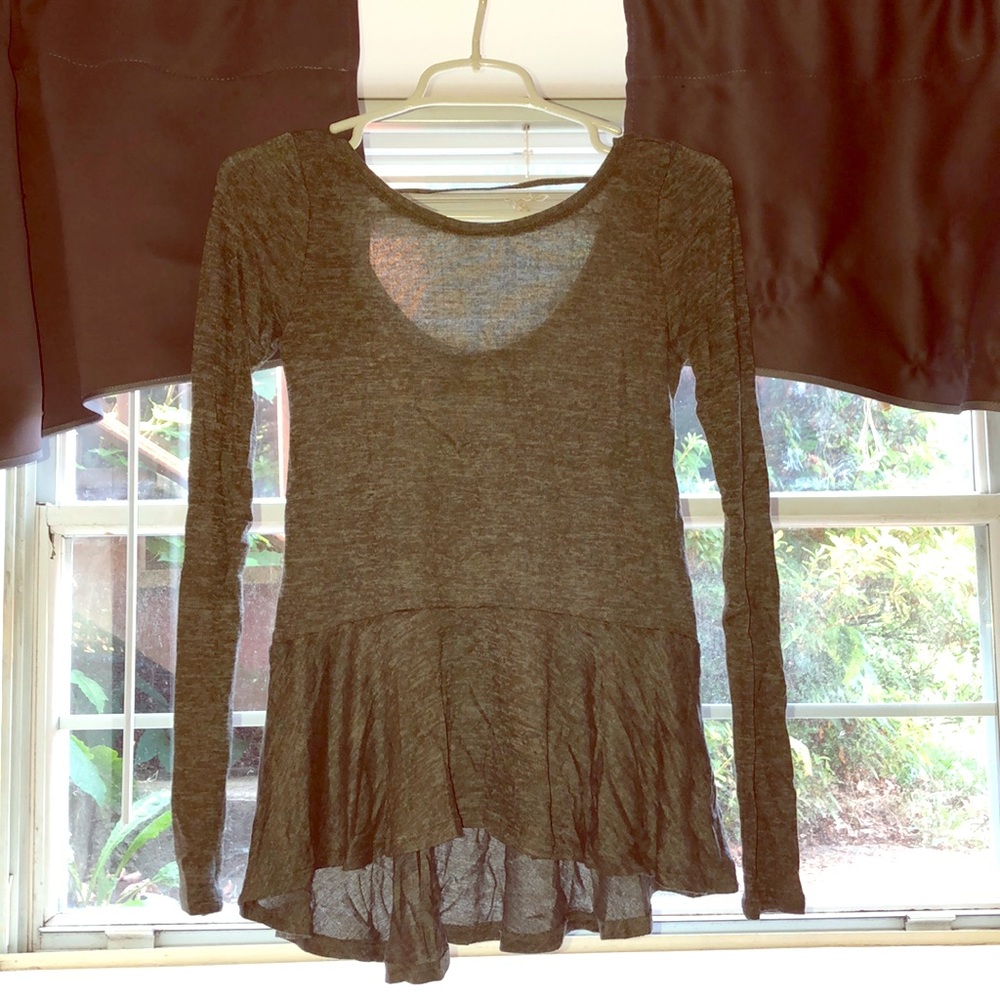 Green peplum top
